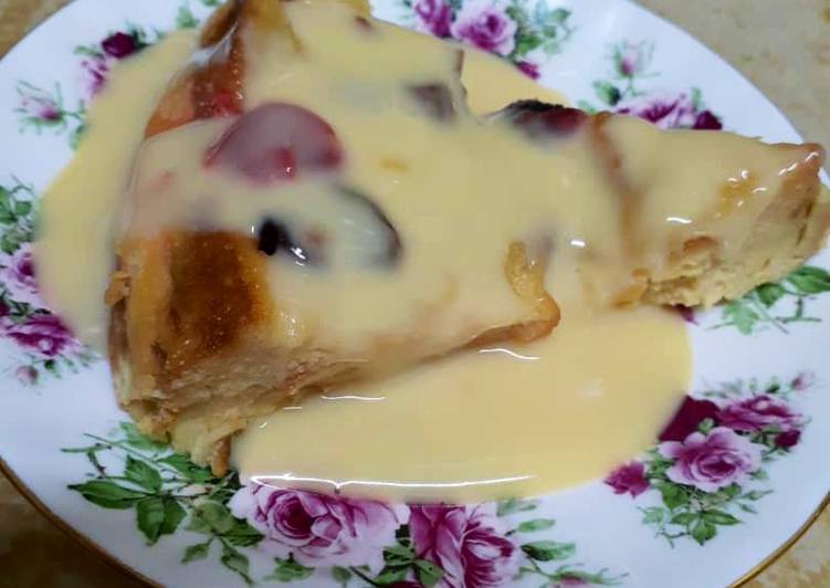 Puding roti kukus with kastard sos dinda💋