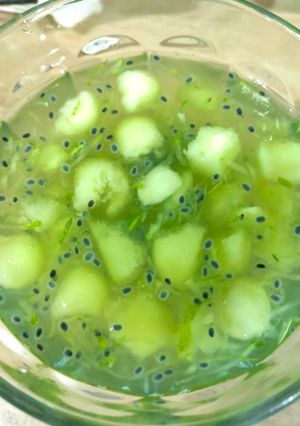 Foto resep Es timun selasih melon menu takjil
