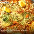 Bacalao skrei al horno en salsa de tomate gratinado