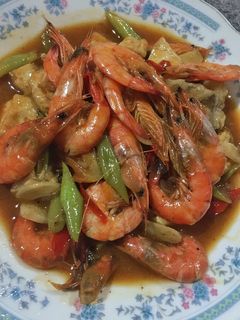 Foto resep Udang tumis asam manis pedas
