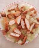 Ensalada de pollo empanado