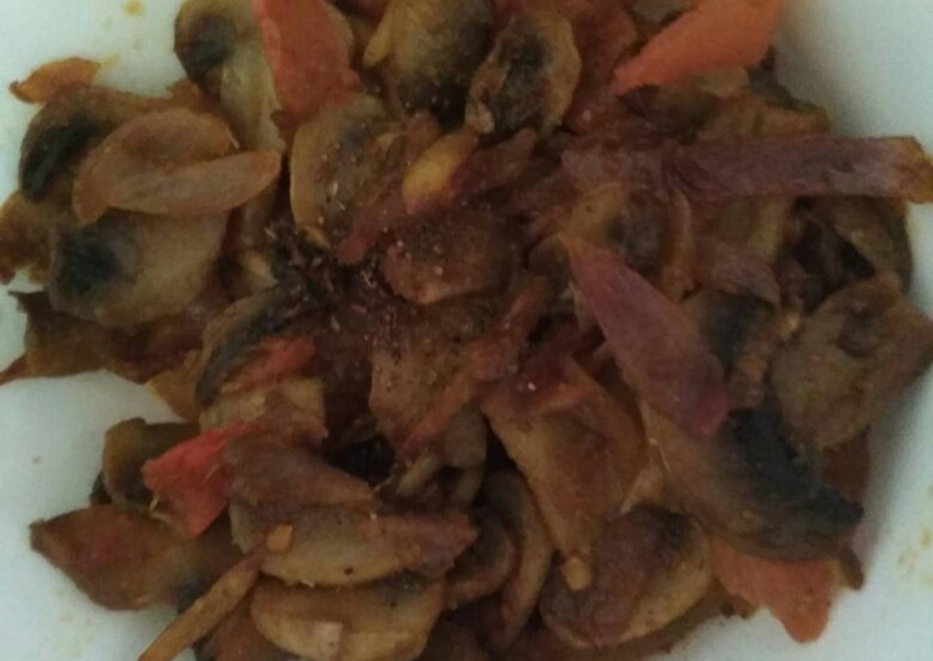 Onion mushroom stir fry