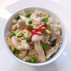 OYSTER MUSHROOMS Fried Rice A picture of OYSTER MUSHROOMS Fried Rice.