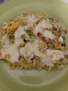Una foto de Pastel de puerro y calabacín