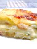 Lasagne salmone, zucchine e porro