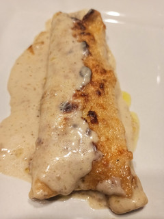 Una foto de Creps de confit de pato y ceps 🦆