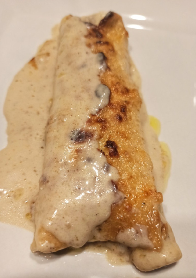 Una foto de Creps de confit de pato y ceps 🦆