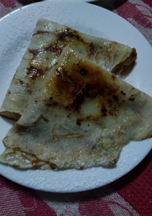 Una foto de Panqueques con dulce de leche