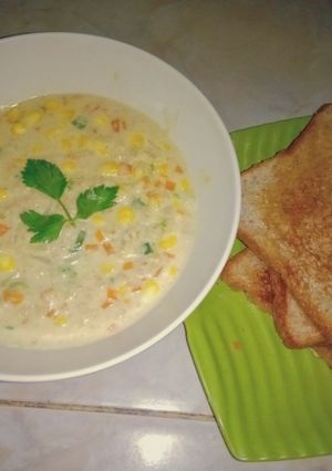 Foto resep Creamy oat corn soup