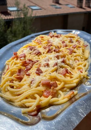 Una foto de Spaghetti carbonara