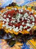 Salade de tomates bicolores, feuille de chêne et feta