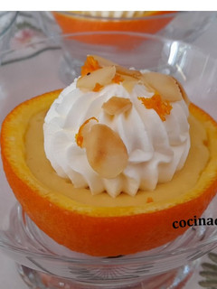 Una foto de Postre cremoso de naranja y queso -sin azúcar-