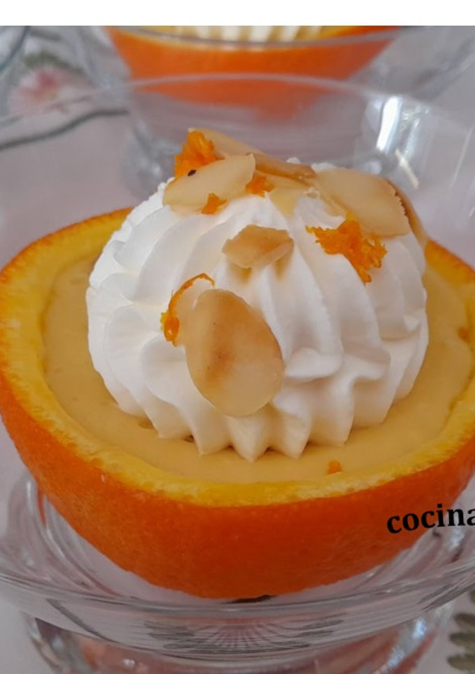 Una foto de Postre cremoso de naranja y queso -sin azúcar-