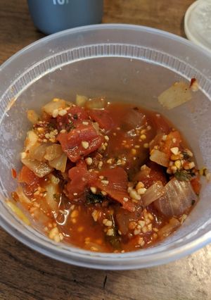 A picture of Spicy garlic salsa.