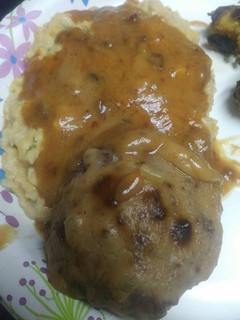 A picture of Chickpea Mash with Burger.
