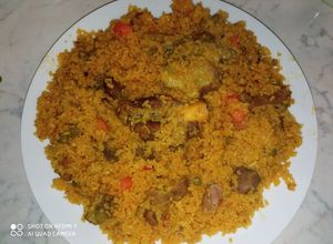 صورة لوصفة الارز باللحم الغنم والفول وجلبان الذيييذ 😋😋😋👌