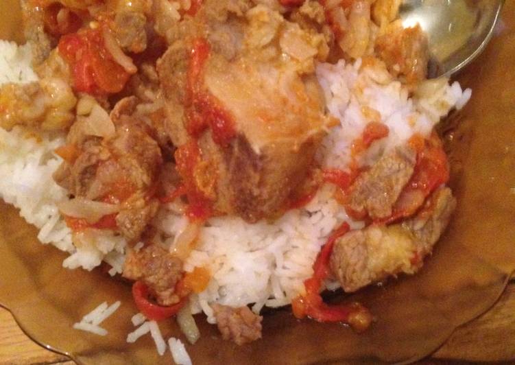 Boiled beef with rice