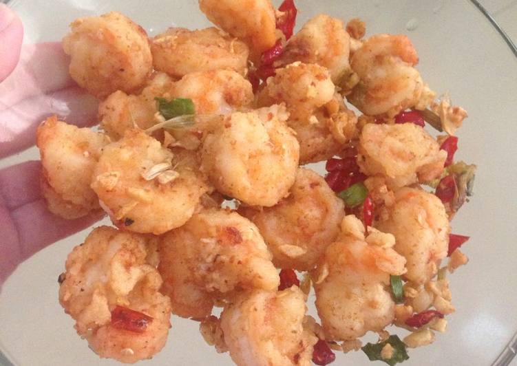Resep Udang Goreng Cabai Garam Anti Gagal