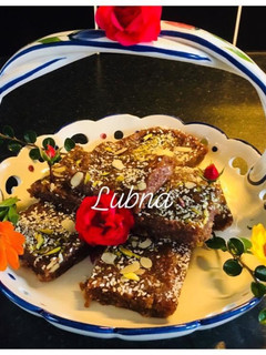 A picture of Dates Barfi (Dates squares).