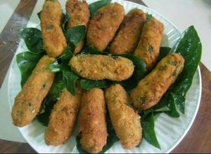 Una foto de Croquetas de papa con atún y espinacas