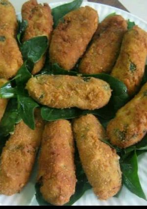 Una foto de Croquetas de papa con atún y espinacas