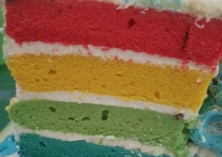 Resep Rainbowcake kukus yang Enak