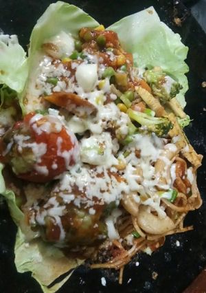 A picture of Classic Vegetable Sizzler with Barbeque Sauce.