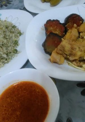 عکسی از دستور خورشت مرغ و بادمجان