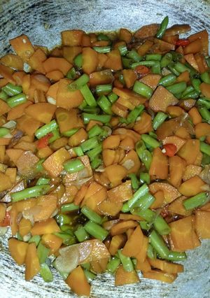Foto resep Oseng wortel+buncis