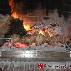 A picture of Kontosouvli in the fireplace.