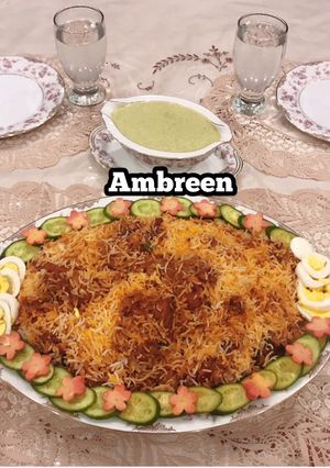 A picture of Very Tasty Chicken Biryani homemade masala kay saath😋.