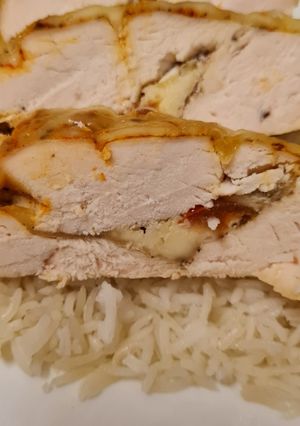 Mediterrán töltött csirkemell recept fotója