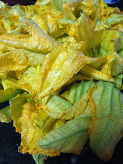 Una foto de Ensalada con flor de calabaza y amaranto