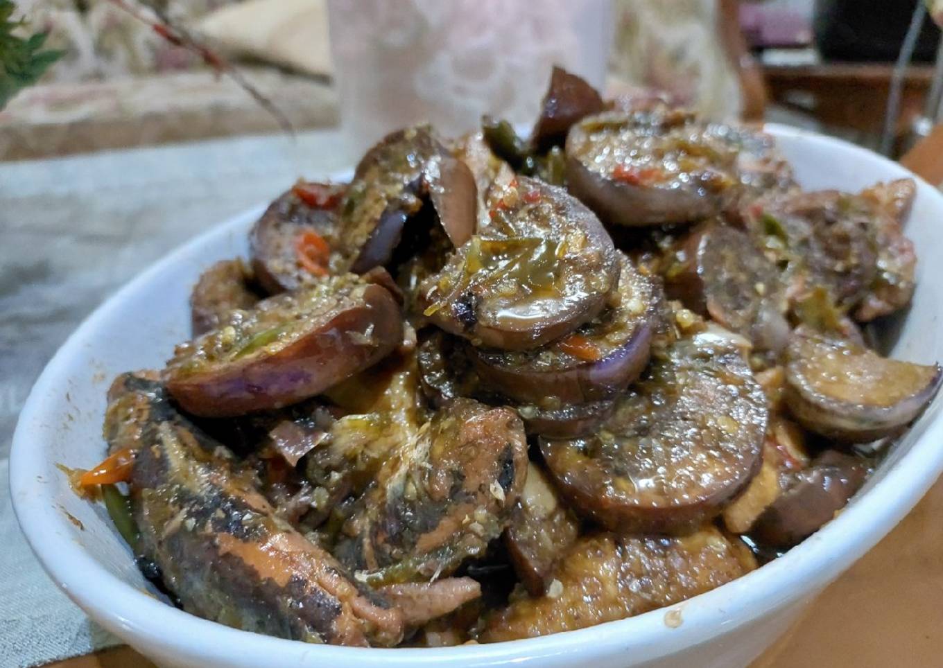 Sarden terong tahu sambel ijo