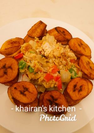 Plantain da miyar kwai ainihin hoton girkin