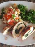 Pollo relleno, con lomito, queso y espinaca #recetariocamino