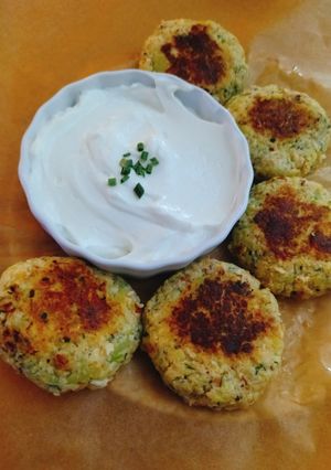 A picture of Keto Zucchini Fritters with Almond Flour & Shredded Cheese.