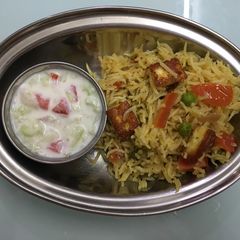 A picture of Mix veg paneer biryani.