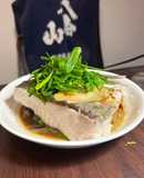 Steamed Grass carp with assorted vegetables in Cantonese style