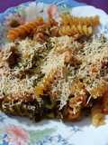 Espirales con pollo a la soja