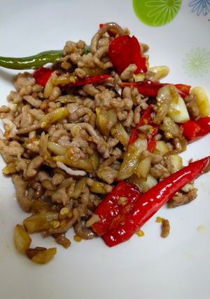 รูปของ หมูสับผัดพริกสด