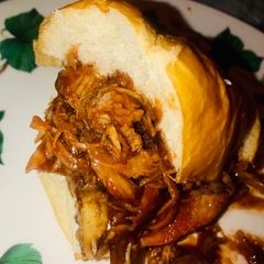 A picture of BBQ rib sliders.