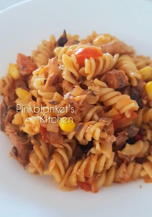 A picture of Fusilli in Mackerel Sauce.