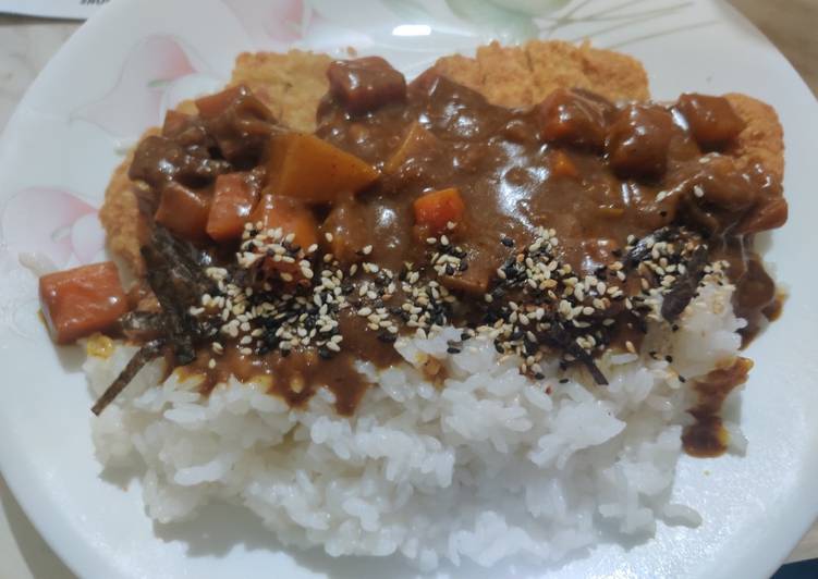 Simple Way to  Katsu Curry Rice (カツカーレライス)