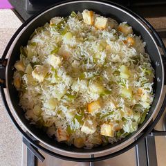 A picture of Paneer potato rice.