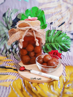 عکسی از دستور ترشی آلو سبز 😍🌿 Green plum pickle