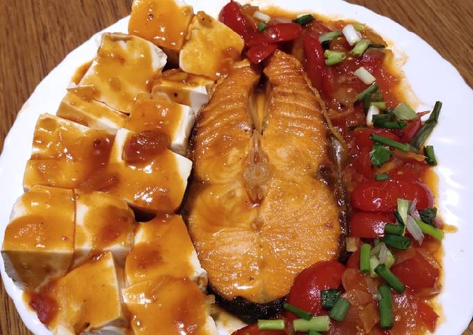 Sweet and Sour Salmon with Tofu