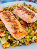 Salmone con verdure