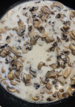 Gombás tejszínes tészta recept fotója