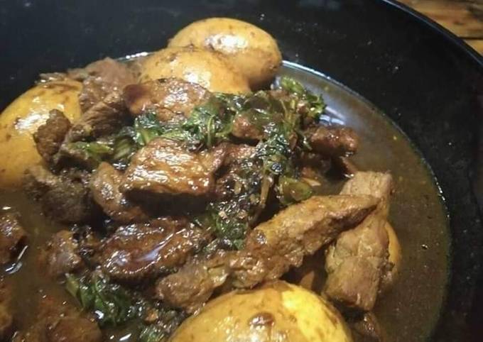 Pork and fried tofu (adobong baboy na may tokwa) Recipe